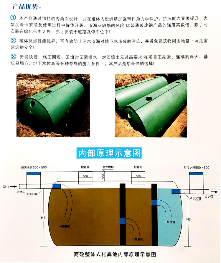 掇刀玻璃钢化粪池